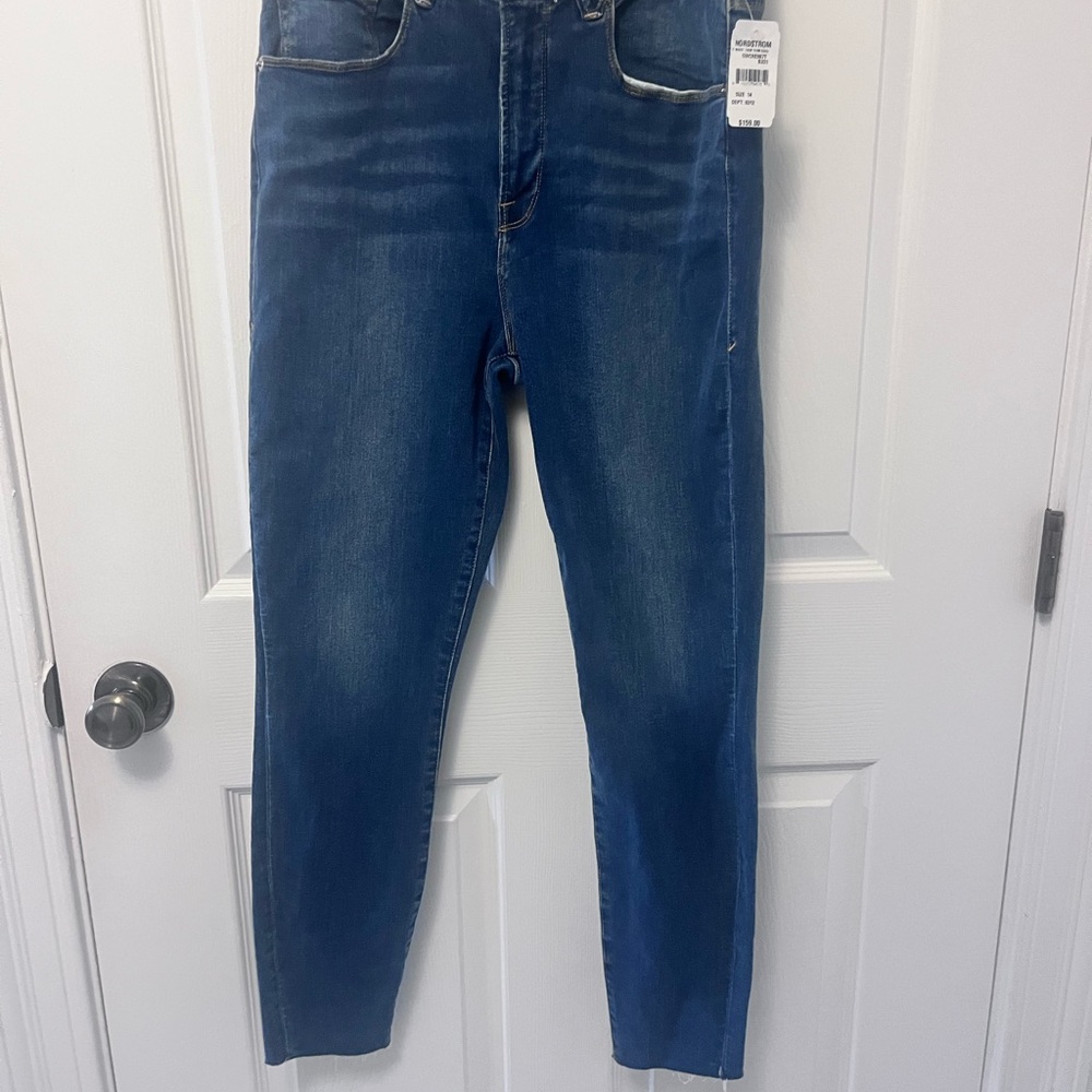 Good American Good Waist High Waist Raw Hem Ankle Skinny Jeans - Picture 3 of 13